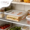 thumbnail image 1 of YYV Transparent Rectangular Plastic Food Storage Containers Leakproof Fridge-Safe Meal Prep Boxes with Lids Stackable Pantry Refrigerator Organization Food Storage Containers, 1 of 6