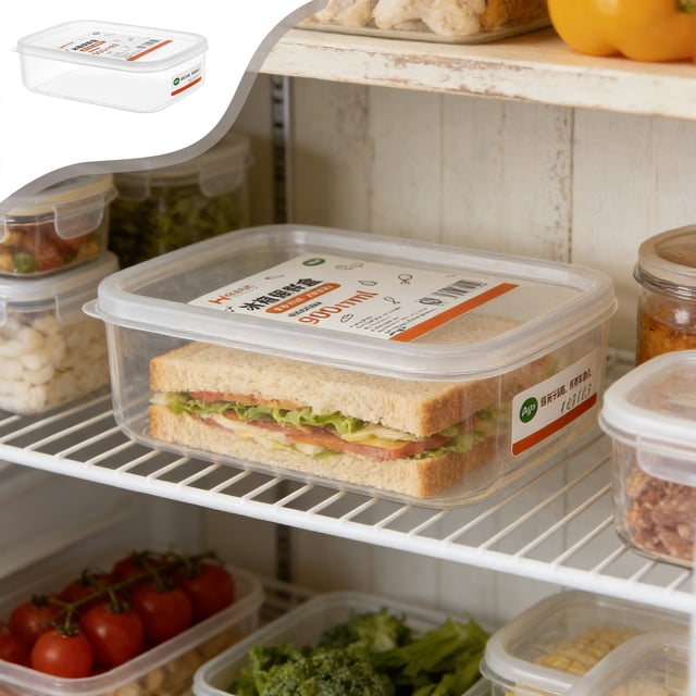 YYV Transparent Rectangular Plastic Food Storage Containers Leakproof Fridge-Safe Meal Prep Boxes with Lids Stackable Pantry Refrigerator Organization Food Storage Containers