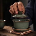 thumbnail image 2 of Chinese Teaware Accessories Drinkware Personal Cup Home Teacup Travel Tea Bowl 140ml Traditional Ice Cracked Ceramics Gaiwan, 2 of 7