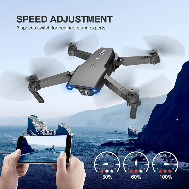 NEHEME NH525 Foldable Drones with 720P HD Camera for Adults, RC Quadcopter  WiFi FPV Live Video, Altitude Hold, Headless Mode, One Key Take Off for  Kids or Beginners with 2 Batteries 