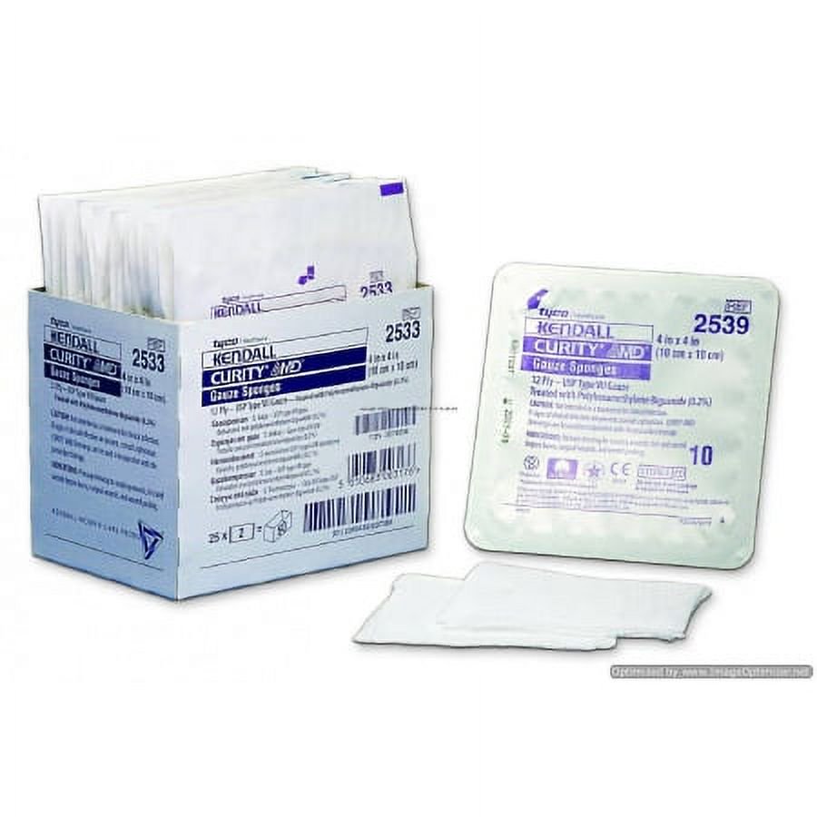 Curity AMD Antimicrobial Gauze Sponge 4'' x 4'' - 10 Count
