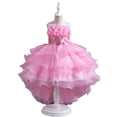 thumbnail image 2 of LYMAYTER Girls Toddlers Princess Sparkle Tulle Dress Sequin A Line for 3-12Y Flower Girl Wedding Party Ball Gown, 2 of 8