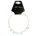 thumbnail image 2 of Mi Amore Ankle Bracelet With Light Blue Spherical Beads And Rhinestone Accents Silver-Tone, 2 of 2