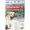 Bayer K9 Advantix II Flea, Tick and Mosquito Prevention for X-Large Dogs, Over 55 lb, 6 doses