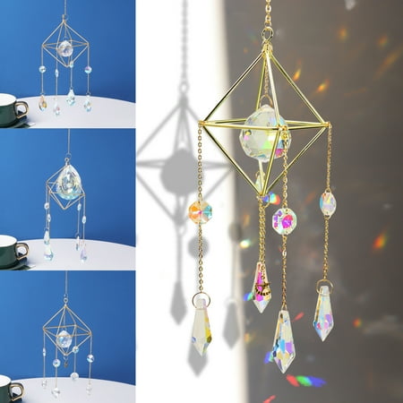 

Yesbay Faux Crystal Pendant Good Refraction Effect Decorative Shock-proof Household Faux Crystal Prism Hanging Ornament for Garden