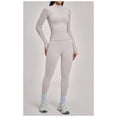 thumbnail image 4 of Top-kevin 2 Piece Seamless Ribbed Workout Sets With Zip Up Jacket High Waisted Gym Yoga Leggings, 4 of 6