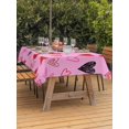 thumbnail image 2 of Outdoor Tablecloth with Umbrella Hole and Zipper, Valentines Love Heart Rectangle Table Cloth 60x102 Inch Waterproof Tablecloth, Romantic Pink Red Black Picnic Table Cover for Patio Camping, 2 of 7