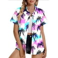 thumbnail image 2 of WCMZJ Hawaiian Shirts for Women Summer Beach Shirt Tropical Shirts Womens Hawaii Button Down Short Sleeve Blouses Button Up Tops Red XXXL, 2 of 6