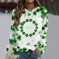 thumbnail image 2 of Plebaso Chandail en Molleton de la Saint-Patrick pour Femmes Imprimé Trèfle Col Rond Manches Longues Chandail P-5TG, 2 of 4