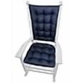 thumbnail image 3 of Barnett Home Decor Cotton Duck Navy Blue Rocking Chair Cushions - Size Extra-Large - Latex Foam Rocker Seat Pad 19 x 19 and Back Cushion 23 x 18 - Tufted, Reversible, Machine Washable, Made in USA, 3 of 4