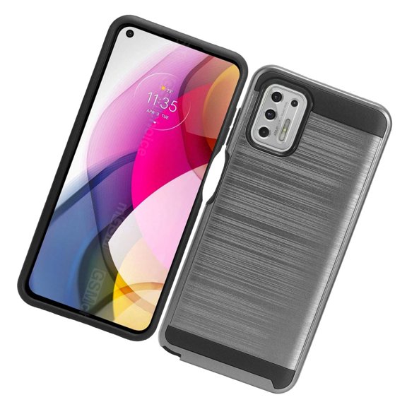 Case for Motorola Moto G Stylus 2021 Ace Brushed Texture Hybrid Shockproof Dual Layer TPU Armor Rugged Protective Cover for Moto G Stylus '21 by Xcell - Gray