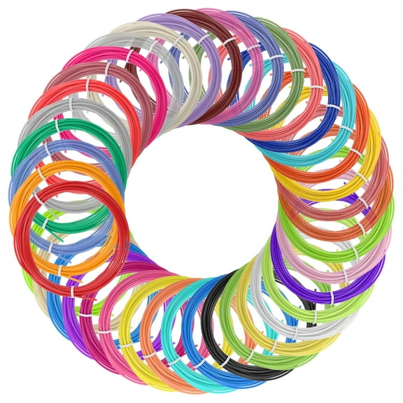 Uxcell 40 Pcs 3D Pen Filament, 1.75mm Dia 16.4ft Length PLA 3D Printing Pen Filament Refills for 1.75mm 3D Printing Pen, 40 Colors