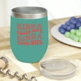 thumbnail image 2 of Kinda Housewife, Kinda Thug Wife, Mother's Day Themed, Groovy Retro Wavy Text Merch Gift, Mint 12oz Wine Tumbler, 2 of 5
