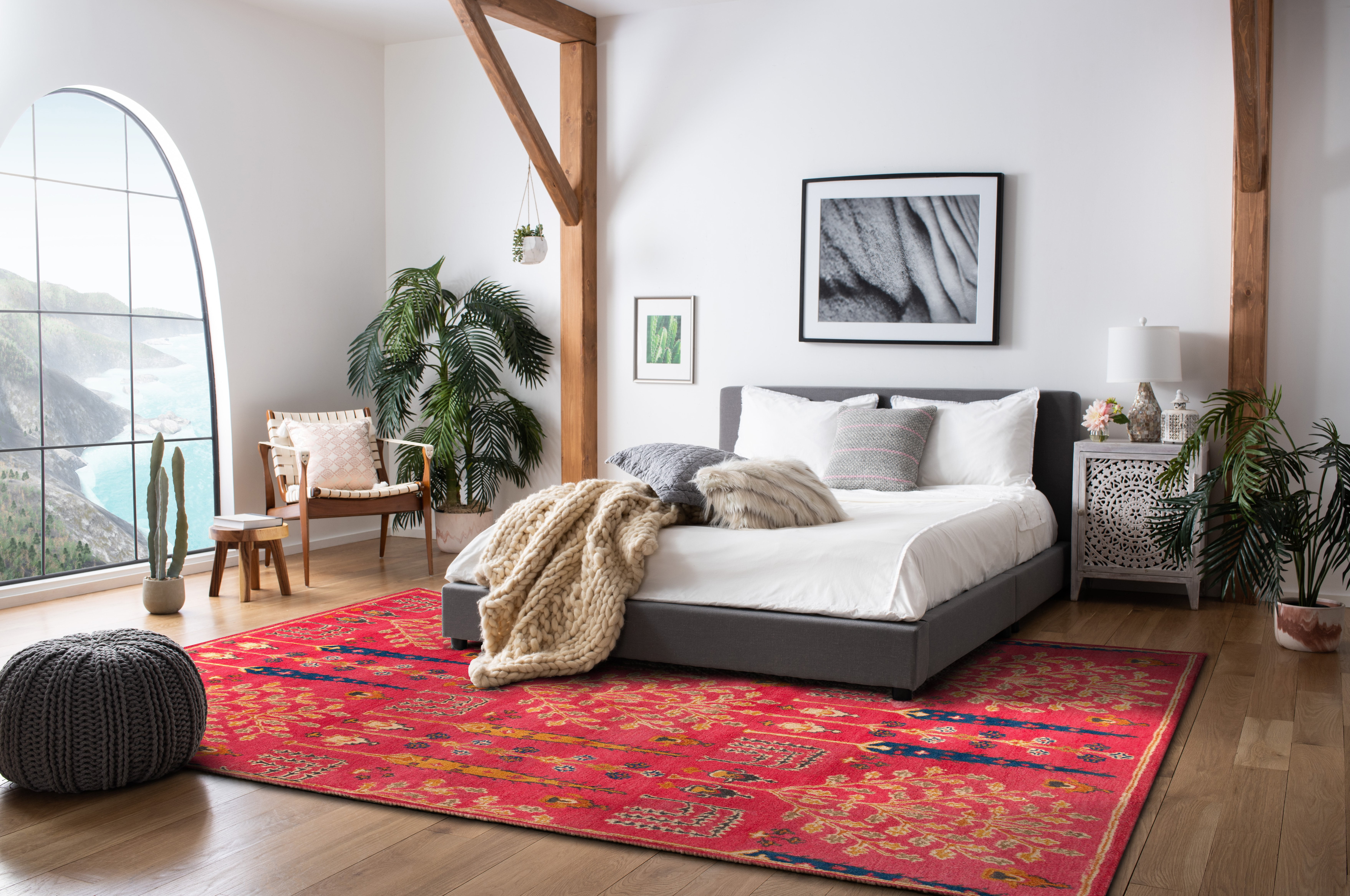 SAFAVIEH Heritage Kynaston Floral Wool Area Rug, Red/Multi, 10' x 14'