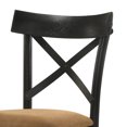 thumbnail image 5 of Set of 2 Modern Beige Fabric & Black Wood Side Chairs - 37" H, Comfortable Padded Dining Room Seating, Sleek Upholstered Accent Chairs, 5 of 7