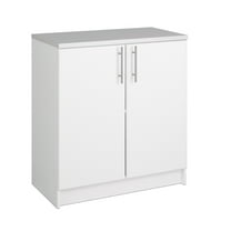 Prepac Elite Home Storage White Base Cabinet with Melamine Countertop