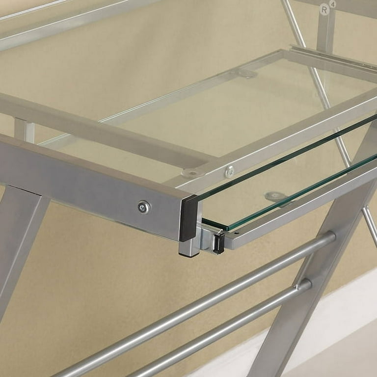 WE Furniture Home Office Glass Metal Computer Desk Walmart