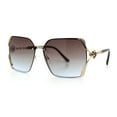 thumbnail image 5 of Womens Rimless Metal Rim Rectangle Butterfly Luxe Fashion Sunglasses Gold - Burgundy Blue, 5 of 8