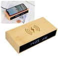 thumbnail image 4 of Wood LED Clock, Wooden Digital Alarm Clock Wireless Charging Exquisite Multifunction Environmentally Friendly  For Bedroom, 4 of 8
