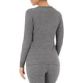 thumbnail image 2 of Fruit of the Loom Women's Micro Waffle Premium Thermal Underwear Tee Shirt, Smoke Heather, 2X, 2 of 3