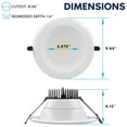 thumbnail image 7 of LUXRITE 8 Inch LED Recessed Light J-Box 5CCT 50/65/80W Dimmable 5000/6500/8000LM Wet Rated 4 Pack, 7 of 7