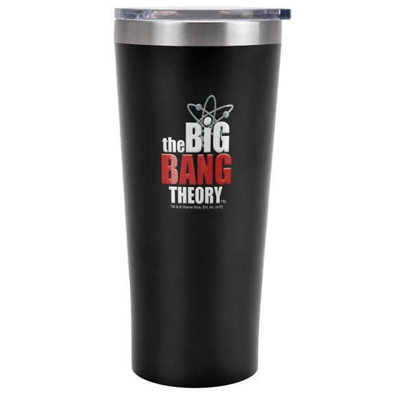Big Bang Theory Official Logo 20 oz Travel Tumbler, Stainless Steel, Vacuum Insulated with Leak Resistant Slide-Lock Lid
