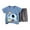 Blue2, variant on Fengyings Toddler Girls Boys Summer Cute Set Printed T-Shirt Top and Elastic Waist Shorts Set with Side Pockets Pajamas Loungewear Leisure Suit