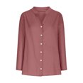 thumbnail image 5 of Aofany Women Summer Cotton Linen Short Sets 2 Piece Lounge Shorts Casual Button V Neck Tops Loose Beach Vacation Two Piece Outfits Tracksuits, 5 of 8
