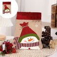 thumbnail image 4 of Christmas Drawstring Gift Bag, Large 20x13 Inch Fabric Storage Sack for Candy and Snacks, Santa and Snowman Designs for Holiday Party Favors(A), 4 of 6