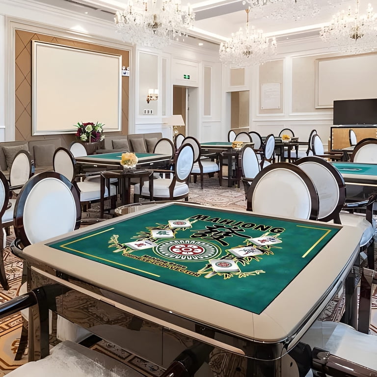 31.5" Mahjong Table Mat With Storage Bag - Anti-Slip Noise Reduction Game Mat For Poker & Tile Games
