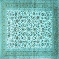 thumbnail image 1 of Ahgly Company Indoor Square Persian Light Blue Traditional Area Rugs, 3' Square, 1 of 4