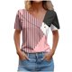 thumbnail image 1 of Tops de Algodón para Mujeres Cuello en V Casual de Manga Corta, Imitación Algodón Primavera Y Blusa de Verano, 1 of 5