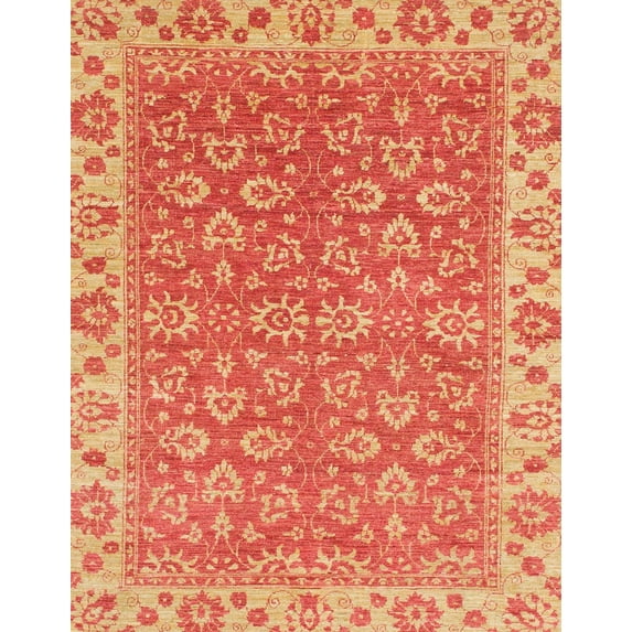 Ahgly Company Indoor Rectangle Abstract Orange Abstract Area Rugs, 2' x 4'