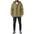 thumbnail image 2 of INSPIRE CHIC Men's Winter Warm Coat Fleece Lined Thicken Hooded Parka Jacket S Yellow Green, 2 of 6