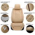 thumbnail image 6 of Maidao Car Seat Covers Leather Full Set for Hyundai for Elantra 2000-2015 5 Seats Compatible Airbag Waterproof Front Rear Cushion Protector Beige, 6 of 10