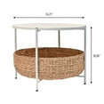 thumbnail image 4 of HAPPIPMESS Round Acacia Wood/Water Hyacinth Coffee Table with Storage Basket, Natural/White, 4 of 5
