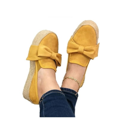 

Avamo Women s Sandals Bowknot Slip On Flat Shoes Pumps Sandals Loafers Size