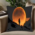 thumbnail image 5 of Set of 2 18x18in Throw Pillow Covers - Vibrant Orange Moon Design Perfect for Couch Bed or Car - Adds Warmth and Style, 5 of 8