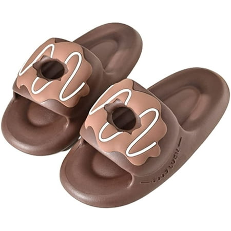 

CoCopeaunts Women Men Slippers Soft Summer Slippers Cute Donut Foam Slippers with Thick Non-slip Soles