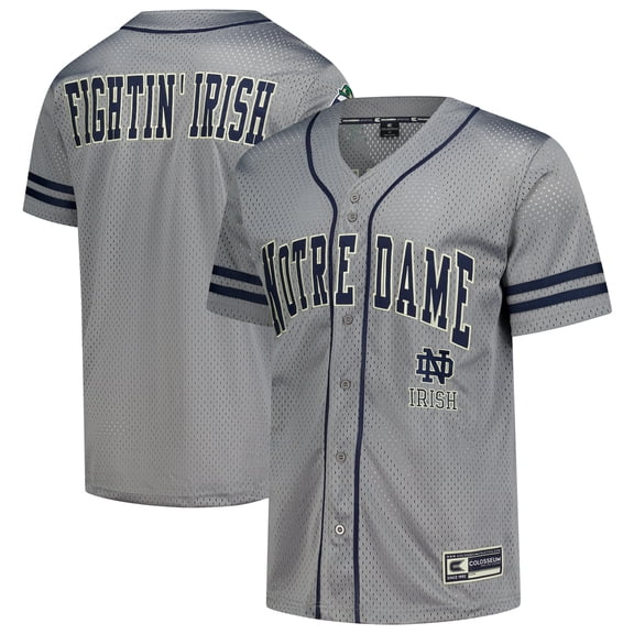 Men's Colosseum Gray Notre Dame Fighting Irish Free Spirited Baseball Jersey