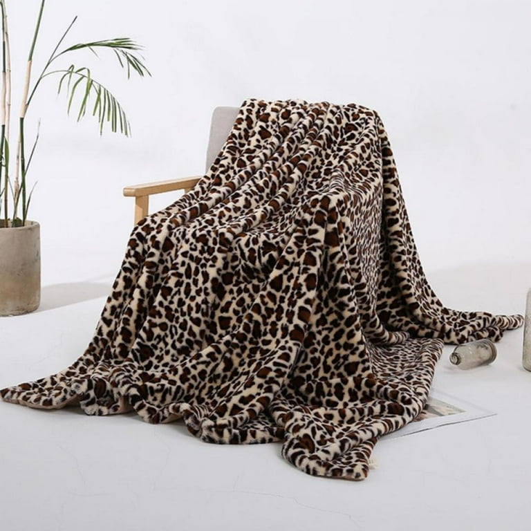 Leopard Blanket Soft Warm Fleece Throw Blankets with Cheetah