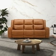 thumbnail image 2 of Roundhill Furniture Cozura Leather Power Dual Reclining Sofa, Silverado Butternut, 2 of 12