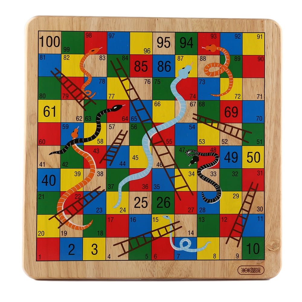 2in1 Wooden Family Children Board Game Flying Chess Aeroplane Chess Snakes＆Ladders Parent