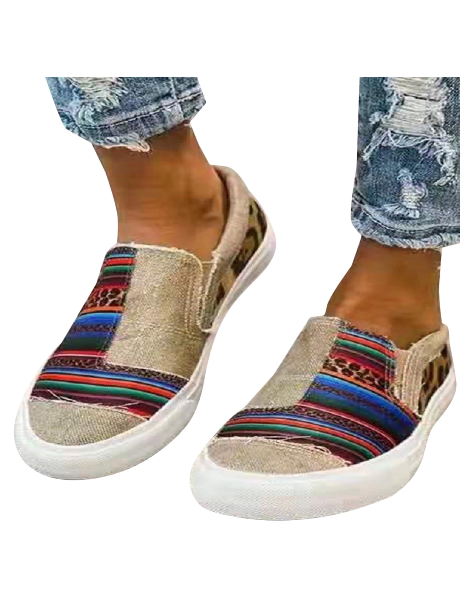 Slip ons Funny Dog Happy christmas-01 Canvas Low top Casual Shoes Sneakers Unisex 