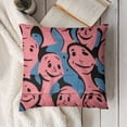 thumbnail image 3 of Pillow CoverSmile Face Decoration Throw Pillow Case Funny Decor for Home Sofa Couch Cute Pillowcase, Smile Pink Blue, 3 of 5