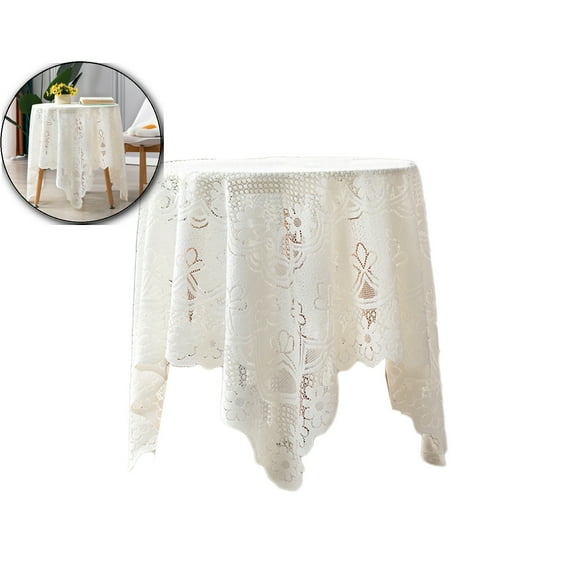VQPeo Small Square Tablecloth, Lace Doilies, Square Tablecloths Side Table Cover, Crochet Tablecloth for Round Table Topper Furniture