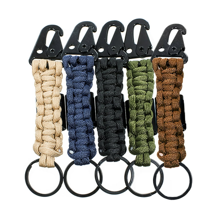 West Coast Paracord 550 Paracord Rope Keychain with Carabiner and Bottle Opener - Multiple Colors for Outdoor Use, Adult Unisex, Size: Small, Black