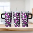 thumbnail image 2 of Leopard 20oz Stainless Steel Tumbler with Handle and Straw – Insulated Travel Cup with Sliding Lid, 360° Full Wrap Printed Mug for Home, Outdoor & Sports Use, 2 of 6