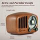 thumbnail image 2 of Pequeña radio clásica retro de madera, radio portátil con altavoz Bluetooth, batería recargable de radio nostálgica (madera de cerezo) JAMW Sencillez, 2 of 5