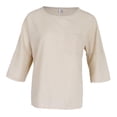 thumbnail image 3 of Blusa de Manga Corta 3/4 Baoblaze Camisa de Lino de Algodón para Mujer, 3 of 8